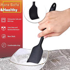 8 Pieces Silicone Spatula, 8.5 inch Non-stick Spatulas with Stainless Steel Core,Heat Resistant-500℉, Food Grade Silicone, Dishwasher Safe, for Mixing,Cooking,Baking (Black)