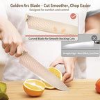 Knife Set, 7-Piece Kitchen Knife Set with Sharp Chef and Meat Knives, Anti-Rust Utility Knives Set for Kitchen, Kitchen Knife Block Set – Khaki