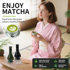 Resin Matcha Whisk Traditional Japanese Chasen Matcha Tea Whisk Gifts for Tea Lovers Reusable Plastic Matcha Whisk for Authentic Tea Preparation (Black+Green)