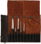 vintage crafts Genuine Buffalo Leather Knife Roll Set Chef's Knife Holder Cutlery Sheath Artist Case Organizer Storage bag Travel Friendly Gift for Men & Women Portable chef knife cases Organizer