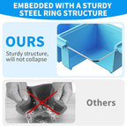 2 Cup Silicone Freezer Tray Ice Cubes with Lids and Date Mark for Storing Lasagna Leftovers Sauces Portioned Meals and More, Silicone Soup Freezer Molds for Meal Prepping 2 Pack Blue