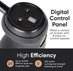 Handheld Immersion Blender 220W - 7” Stainless Steel with 8 Speeds - 110V + 1-Yr Coverage and 24/7 Pro Chef Support