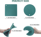 4 Pack Silicone Trivets for Hot Dishes, Dark Green Silicone Hot Pads Trivet for Hot Pots and Pans, 4 PCS Heat Resistant Silicone Mats Pot Holders for Kitchen Counter, Large Coasters & Jar Opener