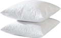 14x14 Decorative Throw Pillow Inserts-Down Feather Pillow Inserts-Square-Cotton Fabric-Set of 2-White.