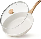 SENSARTE Nonstick Ceramic Frying Pan Skillet with Lid, 10 Inch Omelet Pan, Healthy Non Toxic Chef Pan, Induction Compatible Egg Pan with Heat Resistant Handle, Free of Intentionally Added PFAS/PTFE