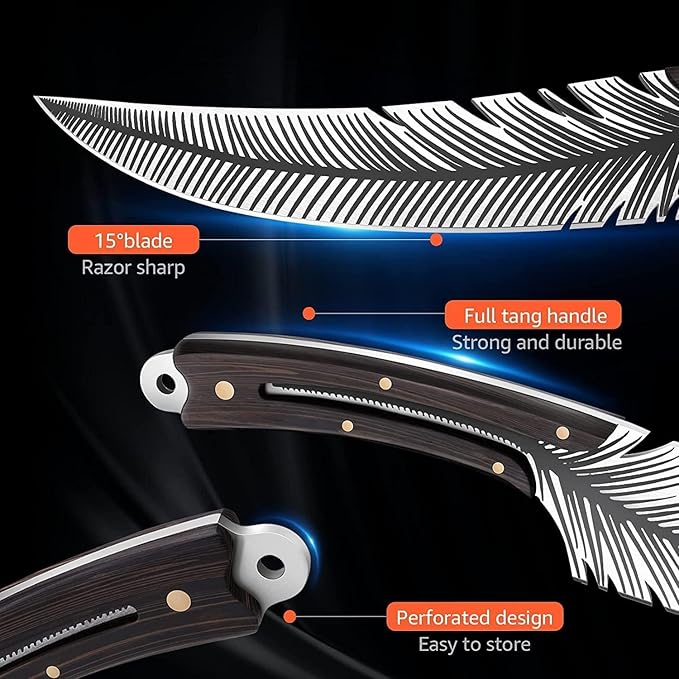 Huusk Japan Knife Feather Knife Hand Forged Viking Knife High Carbon Steel Butcher Knife Boning knife for Meat Cutting Japanese Chef Knives Cooking Knife with Sheath for Kitchen Camping Gift for Dad