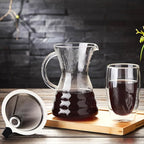 Unbreakable - 18 Pack Pour Over Coffee Maker with Permanent Stainless Filter 27 fl oz, Thickened Heat-Resistant Borosilicate Glass Dripper Coffee Brewer, Stovetop Safe