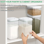 TBMax Flour Container 4.2 Qt Spaghetti Container with Airtight Pop Up Lid & Measuring Scoop, Food Storage Bin for Rice, Flour, Sugar, Cereal, Pet Dog Cat Food Storage, Kitchen Pantry Organization