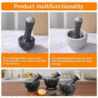 Tianman Small Mortar and Pestle Set 3.2 Inch.1/3 Cup.Mini Marble Grinder with Brush for Pills Herbs Spices,Easy to Grip.Efficient Grinding.Universal Dual Head Grinding Pestle.(Marble Black)