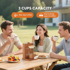 Portable Detachable One Cup Coffee Maker,Automatic Pour Over Portable Drip Coffee Maker with Reusable Filter for Home,Office,Hotel,Traveling or Business Trip,300ml,10oz (Apricot)