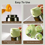 Olive Oil Dispenser and Oil Sprayer – 16oz/470ml Glass Light-Proof Oil Pourer for Kitchen, Air Fryer, Cooking, Salad, and BBQ