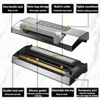 2025 Upgraded Precision Fast-Vacuum Sealer, LIWUNON Commercial Full Automatic Food Vacuum Sealer Machine, Double Heat Seal, Built-in Cutter&Bag Storage, Powerful Food Vacuum Saver, 2 Bag Rolls&hose