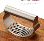 Garlic Press Rocker, Bottle Opener, Stainless Steel Garlic Crusher Chopper Squeezer Slicer Mincer