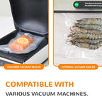 All-in-One Variety Pack Vacuum Sealer Bags & Rolls – 50x 6''x10'', 70x 8''x12'', 2 Rolls 11''x20', 2 Rolls 8''x20' – Premium Commercial-Grade for Food Storage, Meal Prep, & Sous Vide, Wevac