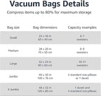 Amazon Basics Vacuum Compression Space Saving Storage Bags with Hand Pump, Large, Pack of 5, Clear