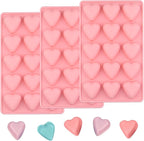 Heart Chocolate Molds Valentine's Candy Molds 3 pcs Silicone Heart Mold for Resin Jelly Ice Cube Cupcake Cake Topper Decoration