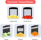 Fullstar All-in-1 Vegetable Chopper and Mandoline Slicer for Kitchen - Cheese Grater, French Fry Cutter, Cheese Slicer - Bonus Handheld Spiralizer Included (6 in 1, Stainless Steel)