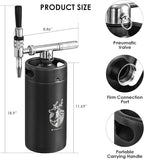 Nitro Cold Brew Coffee Maker, 128 oz Extra Large Home Keg, Stainless Steel Tap System, Matte Black Mini Keg
