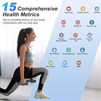 Digital Bluetooth Body Fat Scale – Ultra‑Precise Smart Bathroom Weight Scale with 15 Body Composition Metrics, Large Backlit Display, App Sync (Fitdays, Apple Health, Google Fit) & Multi‑User Profiles