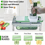 Vegetable Chopper, Veggie Chopper With 8 Blades, Onion Cutter with Container, Pro All-in-1 Food Dicer, Mandoline Slicer, Stainless steel materials Salad Grater