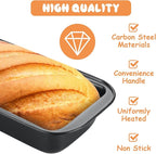 QTLCOHD 6 Pack 10 x 5 Bread Loaf Pan for Baking Homemade Bread, Non Stick Carbon Steel Loaf Pans