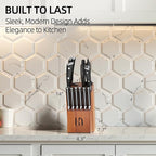 Knife Set, 15 Pcs Kitchen Knife Block Sets with Sharpener, Japanese High Carbon Stainless Steel Set of Knives, Premium Razor Sharp Black Knives Set with Block for Kitchen, Ergonomic Handle