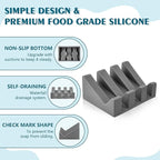Self Draining Soap Dish,Silicone Suction Cup Soap Holder, Bathroom Soap Dish for Bar Soap,Can Extend Soap Life,Bathroom, Bath Tub, Kitchen Sink (4, Grey)
