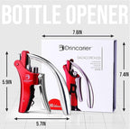 Vertical Lever Corkscrew with Non-Stick Worm, Compact Rabbit Wine Opener Wine Bottle Opener with built-in Foil Cutter