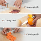 ZHANG XIAO QUAN SINCE 1628 15Pcs Knife Set with Block, 50Cr15MoV High Carbon Stainless Steel Kitchen Knife Set, Sharp and Durable, Hundreds of Years of Masterful(Silver)