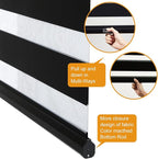 Persilux Custom Size Cordless Zebra Blinds for Windows Free-Stop Roller Windows Shades Dual Layer Light Control for Day and Night, Light Filtering Sheer Shades for Home and Bedroom Black