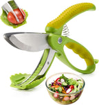 Salad Scissors, Salad Chopper with Double Blades, Lettuce Chopper, Lettuce Scissors for Chopped Salad, Chopped Salad Chopper Tool for Tossing and Chopping in Salad Bowl (Yellow)
