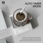 TIMEMORE Coffee Scale Basic 2.0 with Timer,Black Mirror Espresso Scale with Flow Rate Function, 2000g/0.1g High Accuracy, Digital Coffee Scale for Pour Over Drip Coffee, White