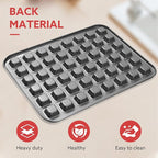2-Piece 48 Cup Steel Mini Muffin Pan – Non-Stick Bakeware Mini Cupcake Tin(Square