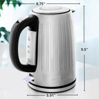 OVENTE Electric Kettle, 1.7L Stainless Steel Fast Boiling Water Heater with 1750W Power, BPA Free & Cordless Body, Auto Shut-Off, Boil-Dry Protection, Indicator Light & Removable Filter, Silver KS711S