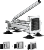 VEVOR French Fry Cutter, Potato Slicer with 1/2", "3/8", "1/4 Stainless Steel Blades, Manual Potato Cutter Chopper with Suction Cups, Great for Potato, French Fries, Cucumber, Vegetables, Carrot