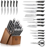 Cangshan ELBERT Series German Steel Forged Knife Block Sets (20-Piece, Black)