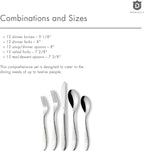 Matte Silverware Set, 18/10 Stainless Steel Satin Flatware, Modern Brushed Finish Cutlery, Dishwasher Safe & Durable, Built to Last (60-Piece, Marettimo Hammered)