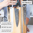 360KnifeBlock® MAX (walnut) ROTATING Magnetic Knife Block - MAX 12" tall with an array of top slots SeriousEats/Food&Wine/ATK BEST Universal Knife Block - handmade in Washington