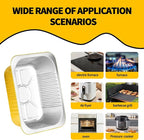 40 Pack 7.2"×5"×1.8" Gold Aluminum Foil Pans with Lids Heavy Duty, 1.5 LB Foil Food Containers with Lids, Disposable Tin Foil Pans for Baking, Meal Prep, Freezer, Heating and Takeout