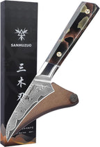 Bird Beak Paring Knife 3.5 Inch, Professional Kitchen Peeling Knife, Ultra Sharp Damascus Powder Steel with Full-tang Resin Handle, Bi Series
