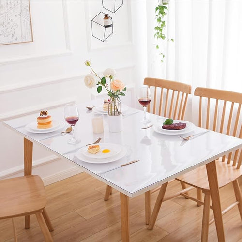 20 x 72 Inch Clear Table Cover Protector, Clear Table Protector for Dining Room Table, 1.5mm Plastic Table Cover, Waterproof Table Pad for Kitchen, Office