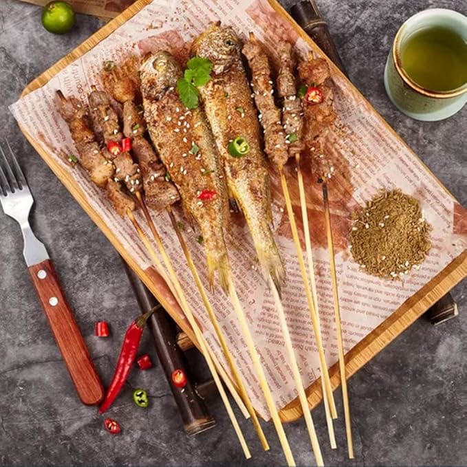 Fu Store Bamboo Skewers, 12 Inch Bamboo Sticks Shish Kabob Skewers, Grill, Appetizer, Fruit, Corn, Chocolate Fountain, Cocktail, Art, Set of 100 Pack
