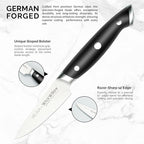 3.5" Paring Knife – Razor Sharp German Steel DIN1.4116 – Precision Fruit & Vegetable Knife for Peeling & Trimming – Full Tang & Ergonomic Handle – Gift Box – Velina Series