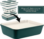 Country Kitchen Nonstick Stackable Bakeware Set - Deluxe Heavy Duty, Durable, Easy Release Baking Set, Sage, 13 Pcs