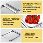 Mimorou 6 Pcs Baking Sheet Set Stainless Steel Cookie Sheet Cookie Baking Pan Bakeware Oven Tray Dishwasher Safe Commercial Grade Pans(16x12x1 Inch)