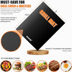 31pcs BBQ Grill Accessories Set for Men Dad, Heavy Duty Grilling Tools Gifts for Christmas, Stainless Steel BBQ Utensils Kit with Mats, Grill Brush in Carrying Bag Black