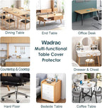 Wadrac 1.5mm Thick 17x54 Clear Table Cover Protector Study Desk Topper Pad Blotter Plastic Transparent Desk Mat for Desktop Writing Computer Desk Protector for Office and Home Easy Clean Waterproof