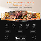 Tastee Air Fryer Lite, 8-in-1 Compact 5.5QT Oven with Single-Sensor Smart Probe, 450°F Digital Dehydrator, 24 One-Touch Presets, Dishwasher-Safe & Non-Stick Basket