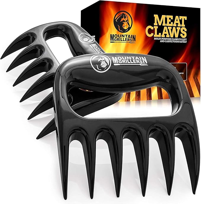 Mountain Grillers Meat Claws - Pulled Pork Shredder Tools for BBQ - Bear Claws for Shredding Meat on Grill, Smoker, or Barbecue - Heavy Duty Grilling Accessories - Pack of 2, Black