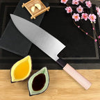 WILDMOK Left Handed 7 Inch Deba Knife German Stainless Steel Sashimi Knife Asian Usuba Salmon Knife for Left Handed